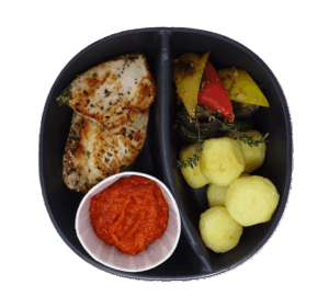 Hähnchenbrust mit Kartoffeln in der Schale